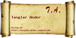 Tengler Andor névjegykártya